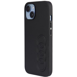 Audi sintetinės odos dėklas iPhone 14 - juodas