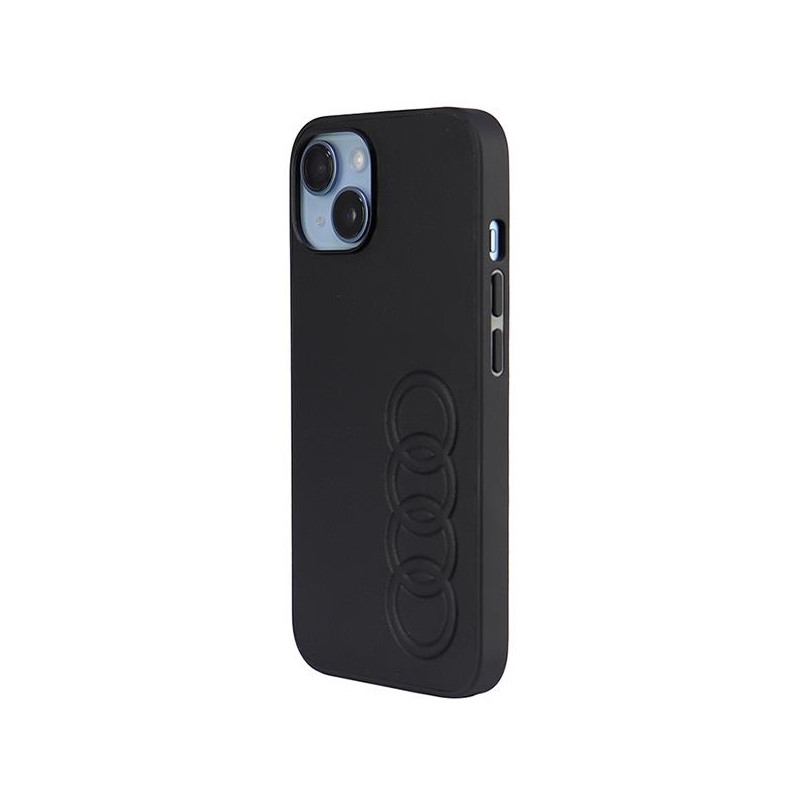 Audi sintetinės odos dėklas iPhone 14 - juodas