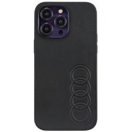 Audi sintetinės odos dėklas iPhone 14 Pro Max - juodas