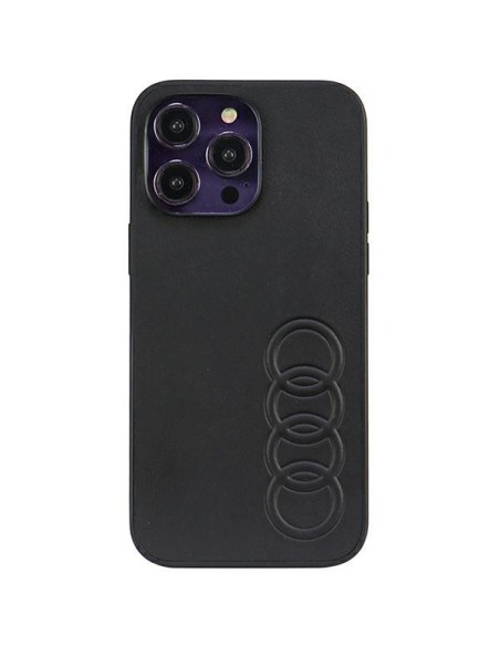 Audi sintetinės odos dėklas iPhone 14 Pro Max - juodas Audi sintetinės odos dėklas iPhone 14 Pro Max - juodas