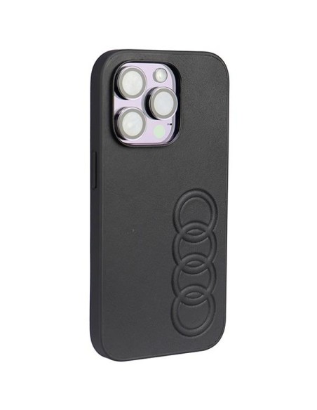 Audi sintetinės odos dėklas iPhone 14 Pro - juodas Audi sintetinės odos dėklas iPhone 14 Pro - juodas