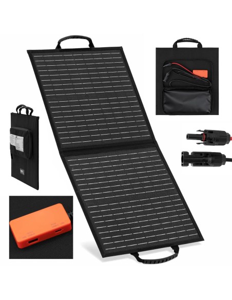 Saulės įkroviklis saulės baterijos sulankstomas turistinis kempingas 2 x USB 40 W