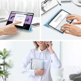 Dux Ducis Toby dėklas su atverčiamu stovu Samsung Galaxy Tab S9 FE Plus - mėlynas