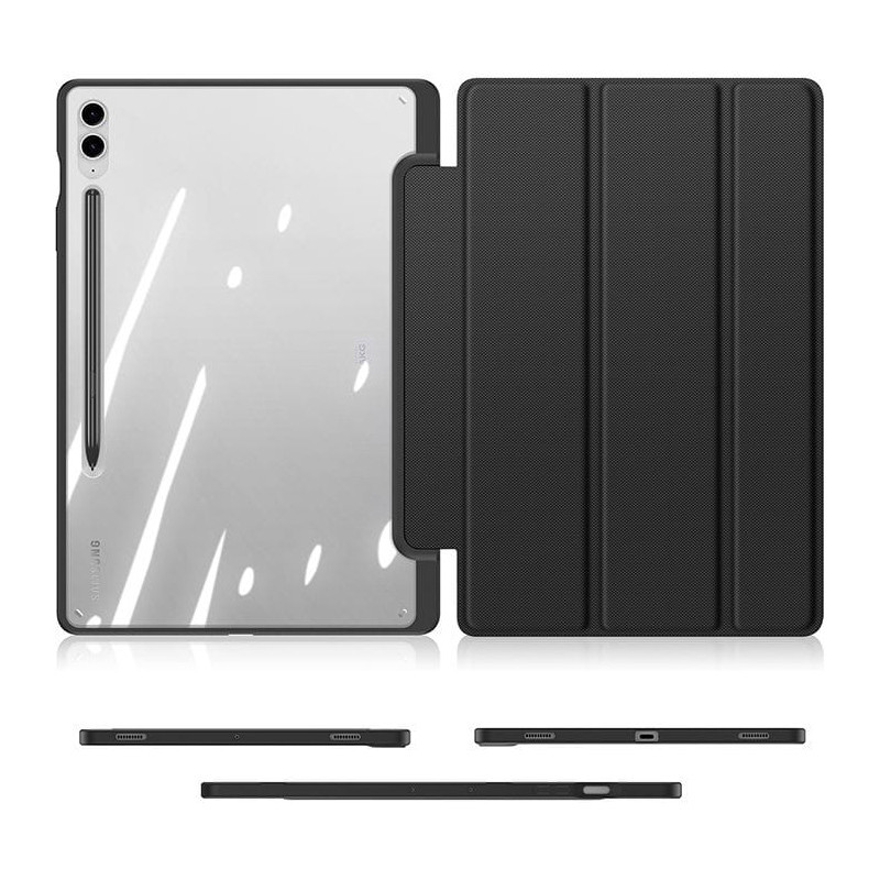 Dux Ducis Toby dėklas su atverčiamu stovu Samsung Galaxy Tab S9 FE Plus - juodas