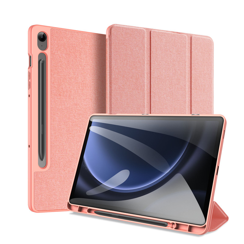Dux Ducis Domo eko odos dėklas su stovu Samsung Tab S9 FE+ - rožinis
