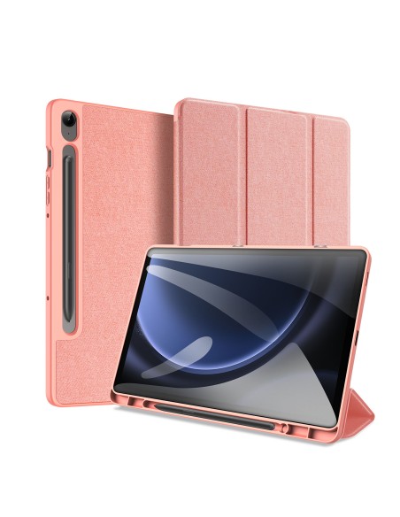 Dux Ducis Domo eko odos dėklas su stovu Samsung Tab S9 FE+ - rožinis Dux Ducis Domo eko odos dėklas su stovu Samsung Tab S9 FE+ - rožinis