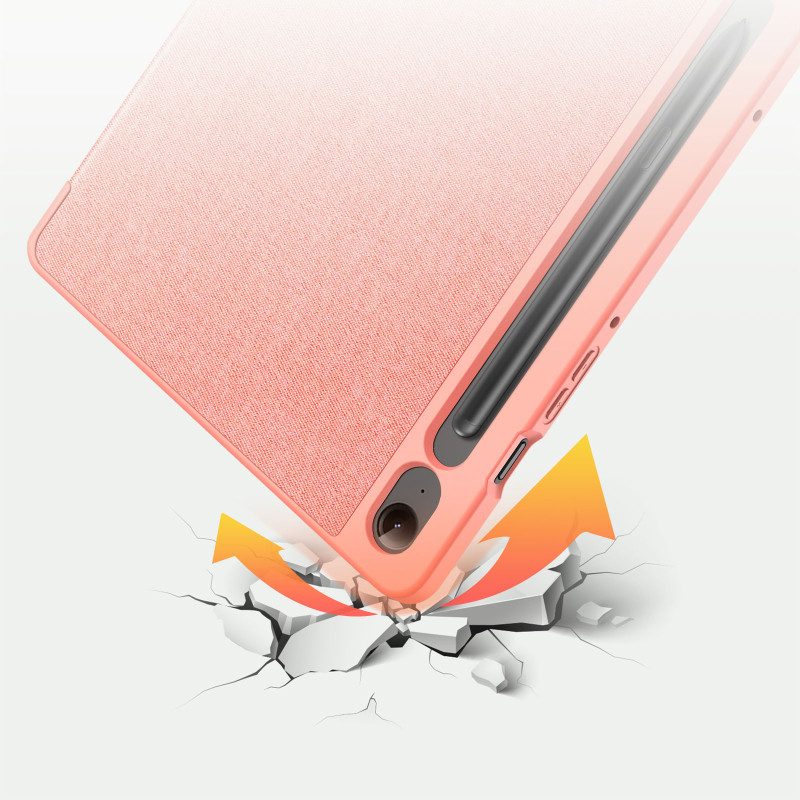 Dux Ducis Domo eko odos dėklas su stovu Samsung Tab S9 FE+ - rožinis