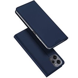 Dux Ducis Skin Pro ekologiškos odos dėklas, skirtas Xiaomi Poco M6 Pro / Redmi 12/ Redmi 12R - mėlynas
