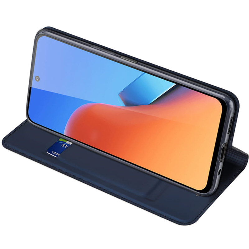 Dux Ducis Skin Pro ekologiškos odos dėklas, skirtas Xiaomi Poco M6 Pro / Redmi 12/ Redmi 12R - mėlynas