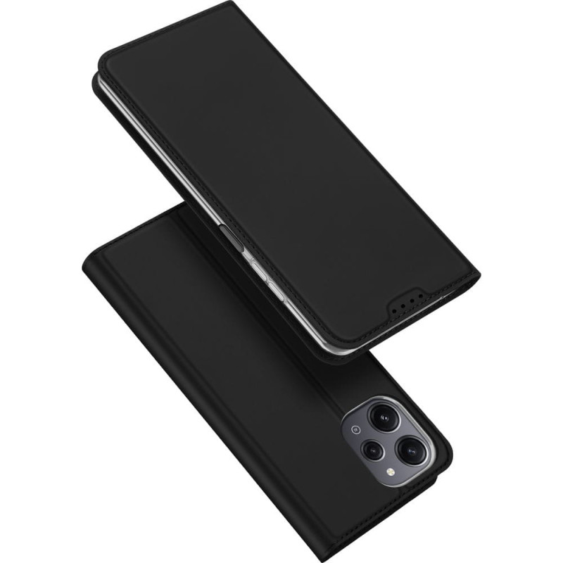 Dux Ducis Skin Pro ekologiškos odos dėklas, skirtas Xiaomi Poco M6 Pro/ Redmi 12/ Redmi 12R - juodas