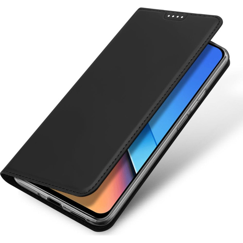 Dux Ducis Skin Pro ekologiškos odos dėklas, skirtas Xiaomi Poco M6 Pro/ Redmi 12/ Redmi 12R - juodas