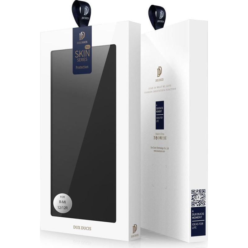 Dux Ducis Skin Pro ekologiškos odos dėklas, skirtas Xiaomi Poco M6 Pro/ Redmi 12/ Redmi 12R - juodas
