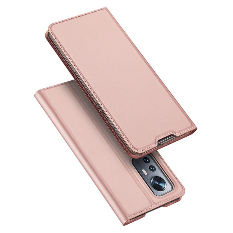 Dux Ducis Skin Pro atverčiamas dėklas, piniginė ir stovas Xiaomi Poco M6 Pro / Redmi 12/ 12R - rožinė