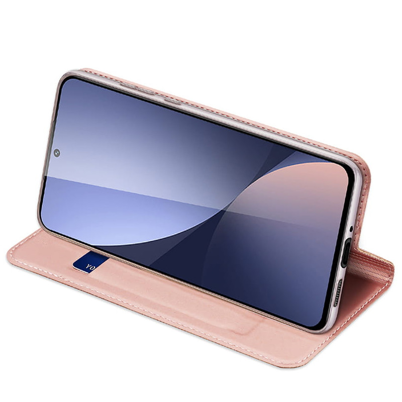 Dux Ducis Skin Pro atverčiamas dėklas, piniginė ir stovas Xiaomi Poco M6 Pro / Redmi 12/ 12R - rožinė