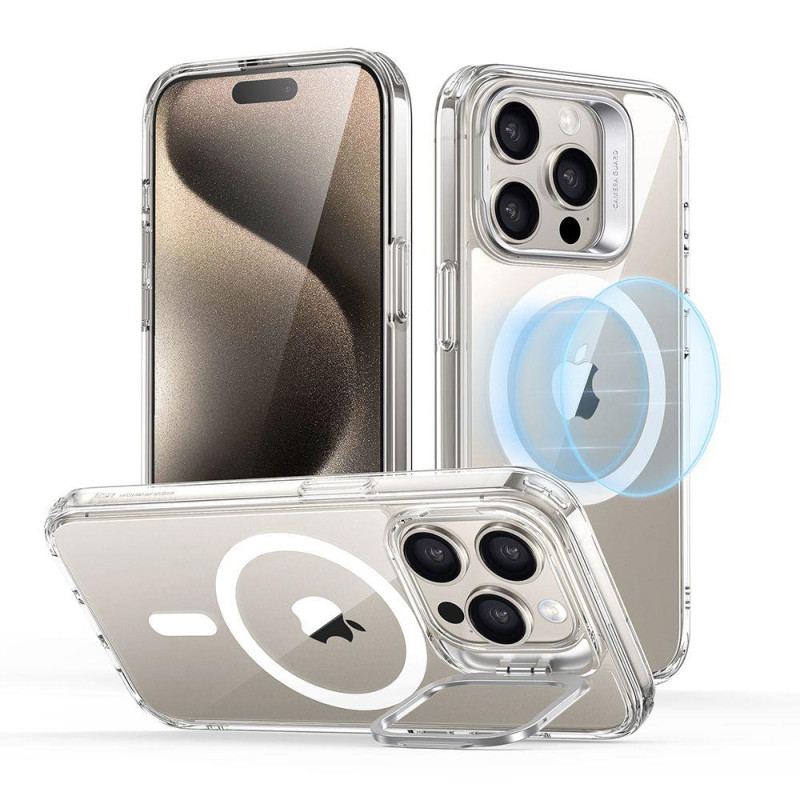 ESR Classic Kickstand Halolock dėklas su MagSafe iPhone 15 Pro - skaidrus ESR Classic Kickstand Halolock dėklas su MagSafe iPhone 15 Pro - skaidrus