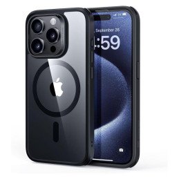ESR Classic Hybrid Halolock MagSafe dėklas iPhone 15 Pro - skaidrus ir juodas