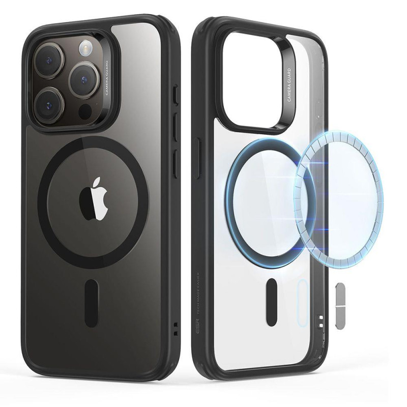 ESR Classic Hybrid Halolock MagSafe dėklas iPhone 15 Pro - skaidrus ir juodas