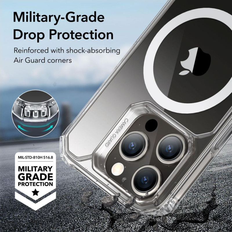 ESR Air Armor Halolock MagSafe dėklas iPhone 15 Pro - skaidrus