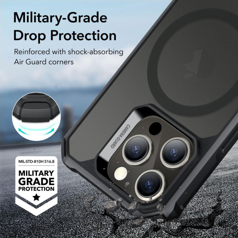 ESR Air Armor Halolock MagSafe dėklas iPhone 15 Pro - matinė juoda