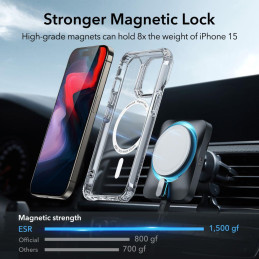 ESR Air Armor Halolock MagSafe dėklas iPhone 15 Pro Max - skaidrus