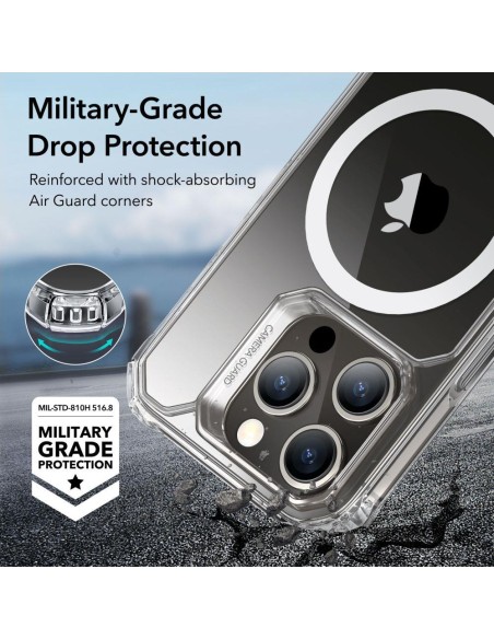 ESR Air Armor Halolock MagSafe dėklas iPhone 15 Pro Max - skaidrus