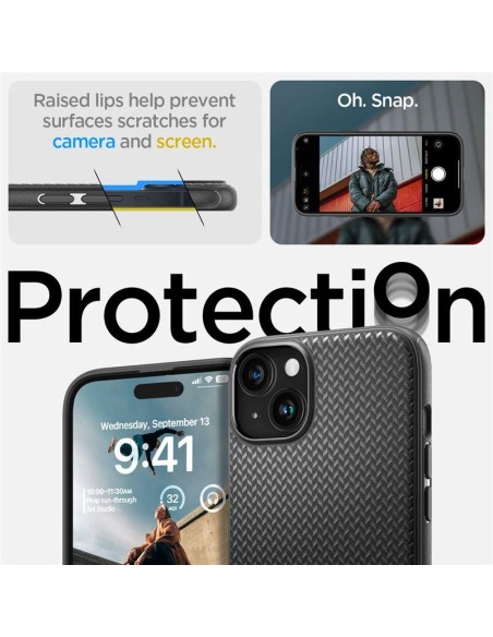 Spigen Mag Armor MagSafe dėklas iPhone 15 - matinė juoda Spigen Mag Armor MagSafe dėklas iPhone 15 - matinė juoda