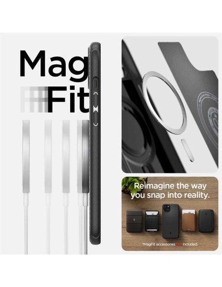 Spigen Mag Armor MagSafe dėklas iPhone 15 - matinė juoda Spigen Mag Armor MagSafe dėklas iPhone 15 - matinė juoda