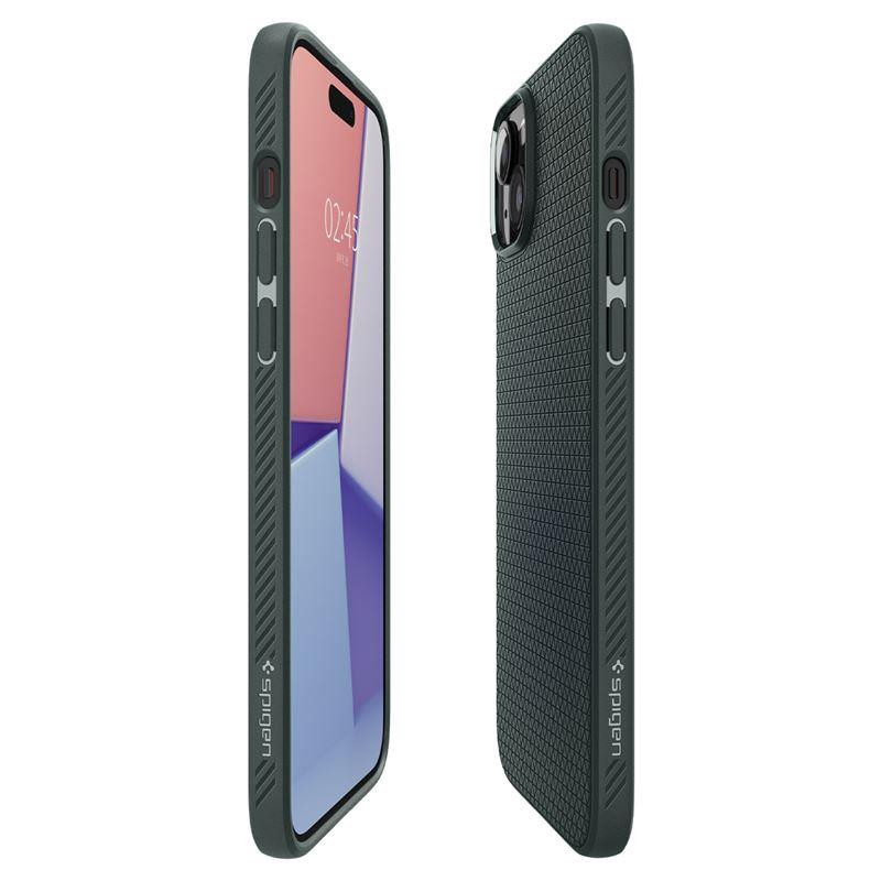 Spigen Liquid Air dėklas iPhone 15 - tamsiai žalias