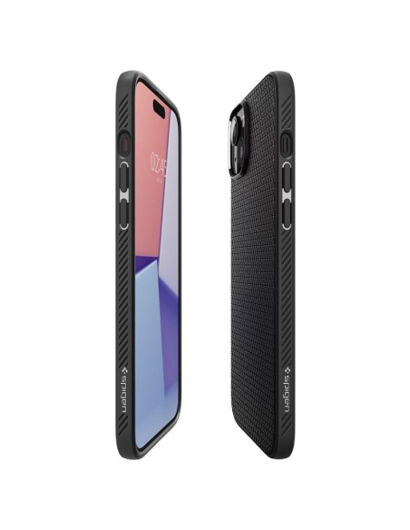 Spigen Liquid Air dėklas, skirtas iPhone 15 - matinė juoda