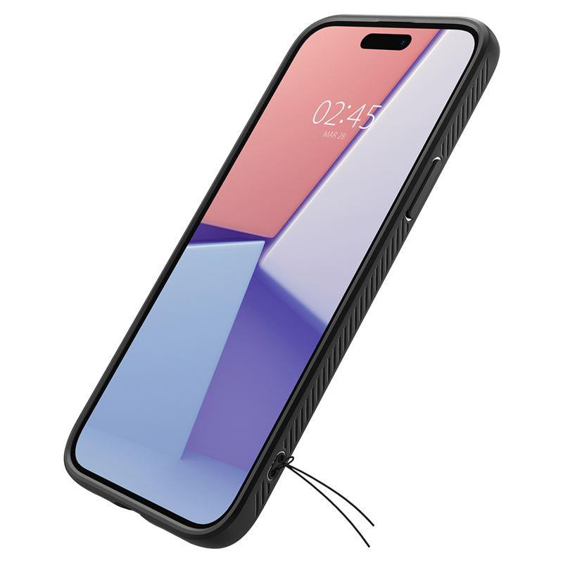 Spigen Liquid Air dėklas, skirtas iPhone 15 - matinė juoda