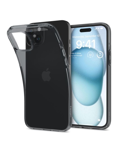 Spigen Crystal Flex dėklas iPhone 15 - pilkai skaidrus Spigen Crystal Flex dėklas iPhone 15 - pilkai skaidrus
