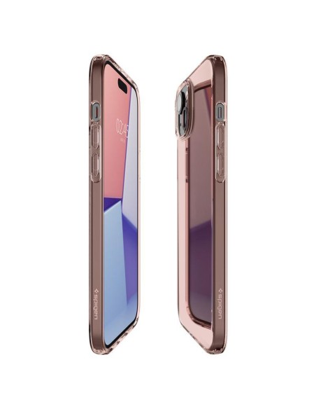 Spigen Crystal Flex dėklas iPhone 15 Plus - rožinis ir skaidrus