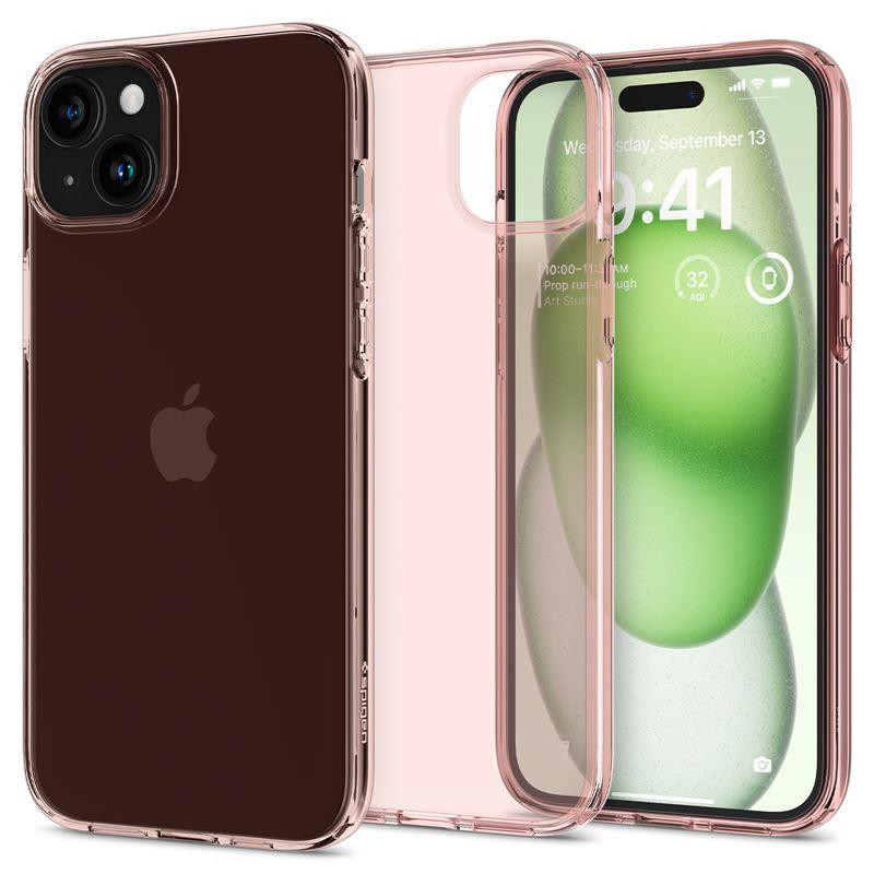 Spigen Crystal Flex dėklas iPhone 15 Plus - rožinis ir skaidrus
