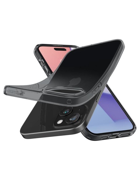 Spigen Crystal Flex dėklas iPhone 15 Plus - pilkas ir skaidrus