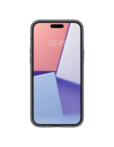 Spigen Crystal Flex dėklas iPhone 15 Plus - pilkas ir skaidrus