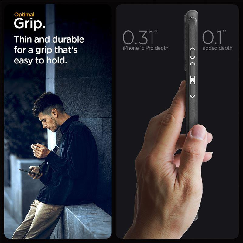 Spigen Mag Armor dėklas su MagSafe iPhone 15 Pro - matinė juoda