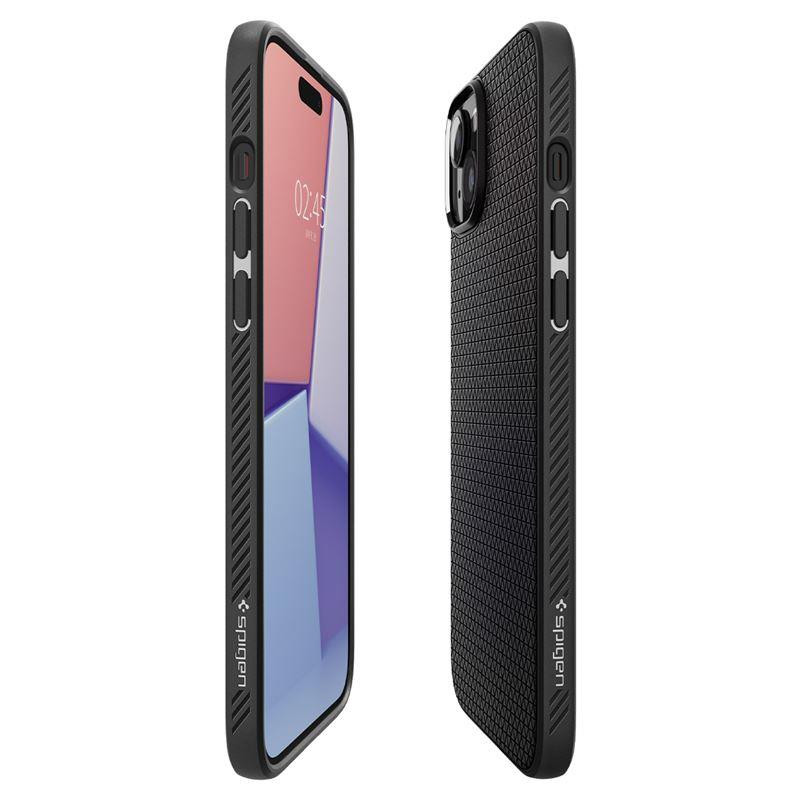 Spigen Liquid Air dėklas, skirtas iPhone 15 Plus - matinė juoda