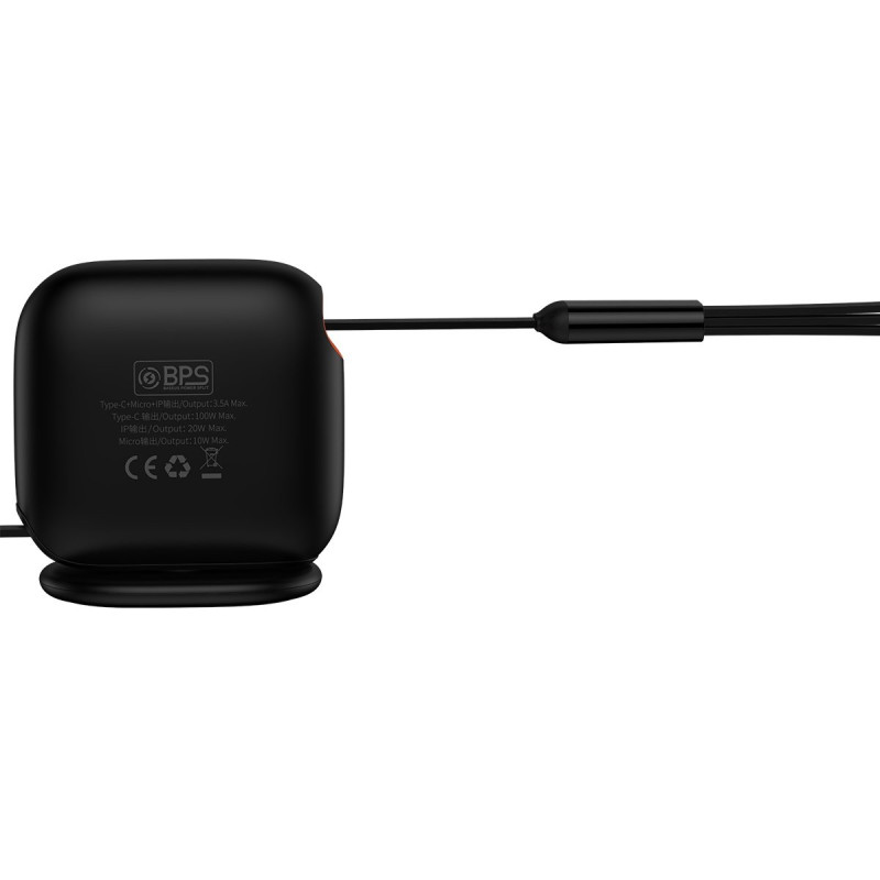 Ištraukiamas laidas 3in1 USB-C microUSB iPhone Lightning Power Delivery 1,7m juodas