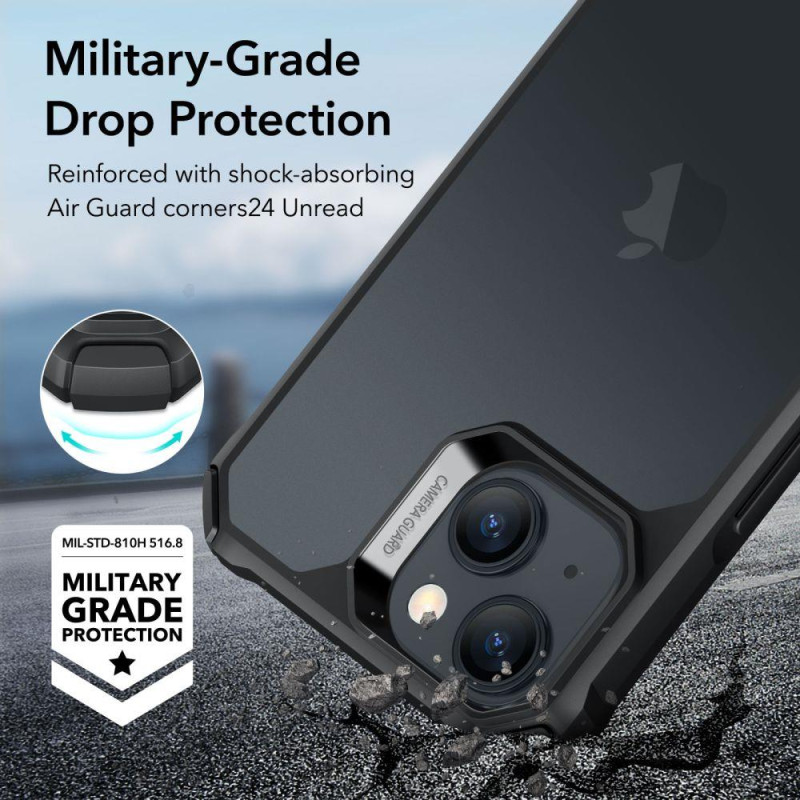 ESR Air Armor dėklas iPhone 15 - matinė juoda