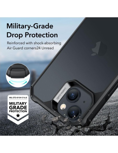 ESR Air Armor dėklas iPhone 15 - matinė juoda
