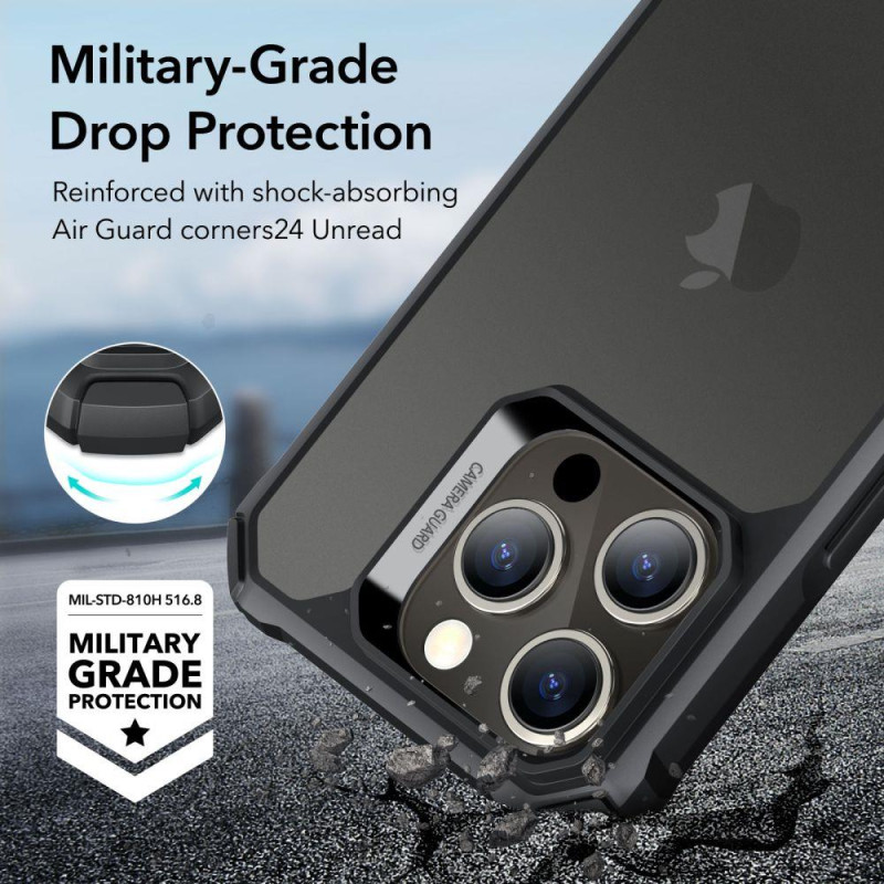 ESR Air Armor dėklas, skirtas iPhone 15 Pro Max - matinė juoda