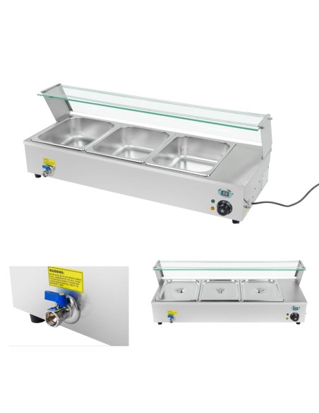 Bain marie stiklinis šildomas furšetas + 3xGN Bain marie stiklinis šildomas furšetas + 3xGN