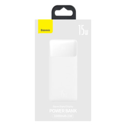 Bipow maitinimo blokas su ekranu 10000mAh USB-A microUSB kabelis 0,25m baltas