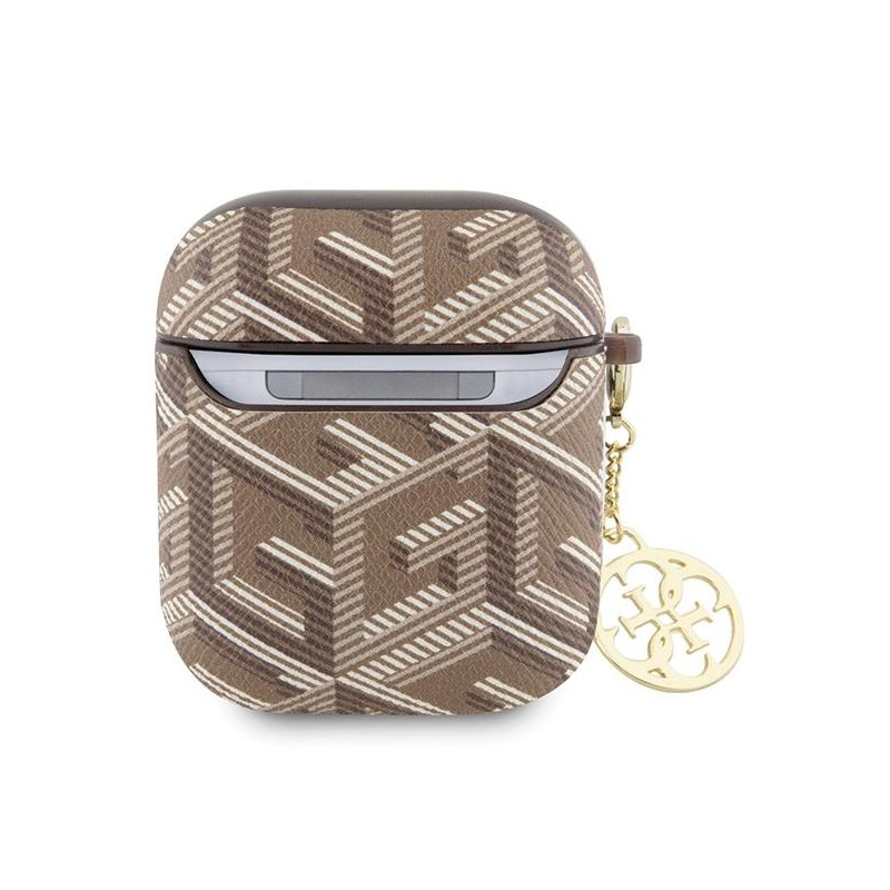 Guess GCube Charm dėklas, skirtas AirPods 1/ 2 – rudas