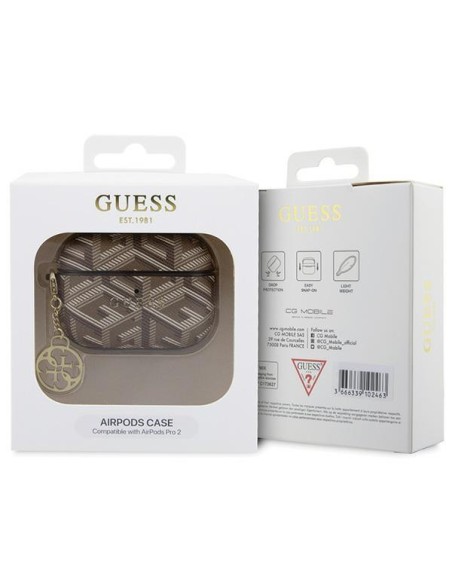 Guess GCube Charm dėklas, skirtas AirPods Pro 2 – rudas Guess GCube Charm dėklas, skirtas AirPods Pro 2 – rudas