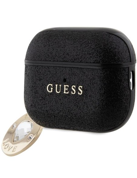 Guess Fixed Glitter Heart Diamond Charm dėklas, skirtas AirPods Pro 2 – juodas Guess Fixed Glitter Heart Diamond Charm dėklas, skirtas AirPods Pro 2 – juodas