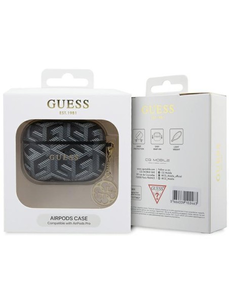 Guess GCube Charm dėklas, skirtas AirPods Pro – juodas Guess GCube Charm dėklas, skirtas AirPods Pro – juodas