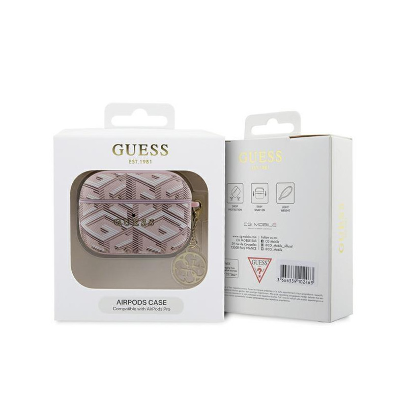 Guess GCube Charm dėklas, skirtas AirPods Pro – rožinis