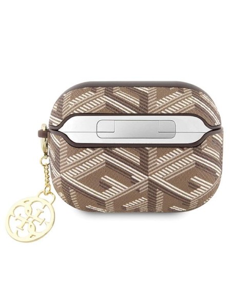 Guess GCube Charm dėklas, skirtas AirPods Pro – rudas Guess GCube Charm dėklas, skirtas AirPods Pro – rudas