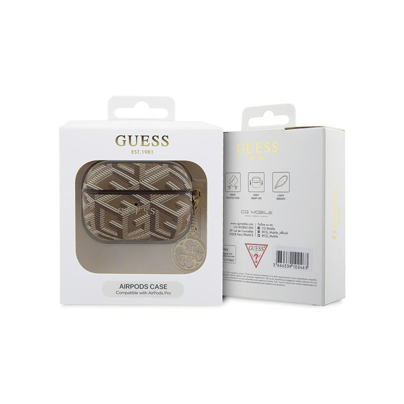 Guess GCube Charm dėklas, skirtas AirPods Pro – rudas
